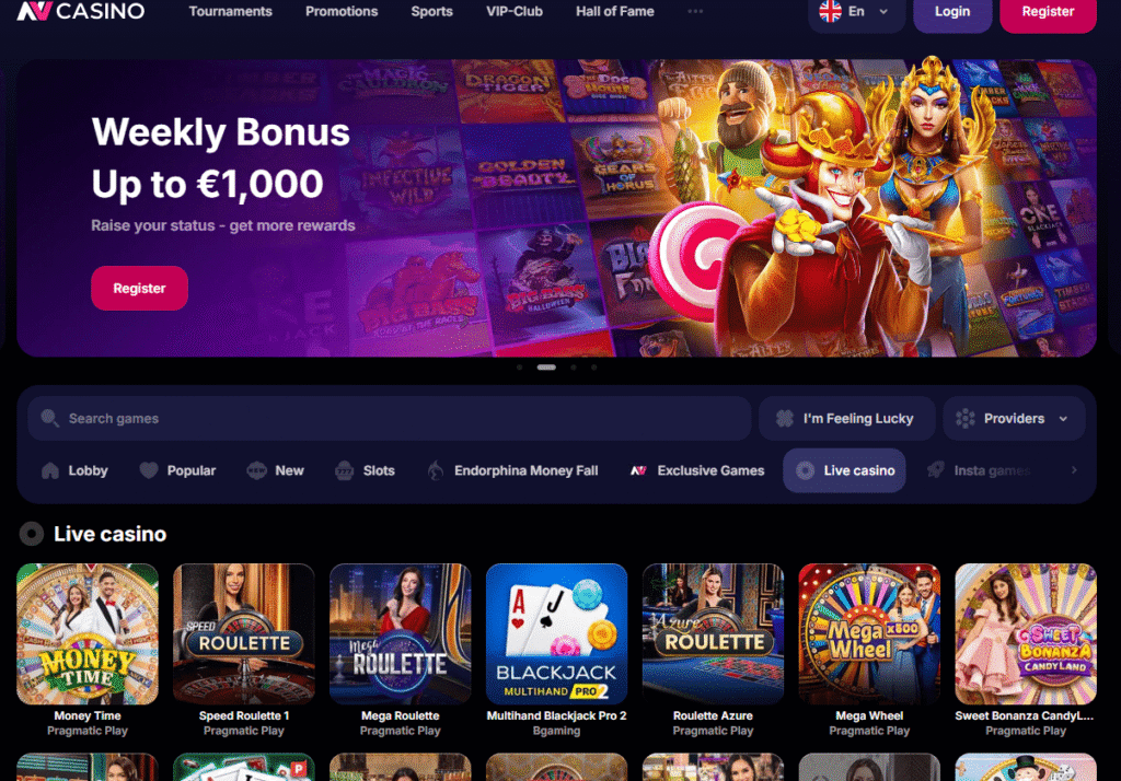 NV Casino live kazino spÄles